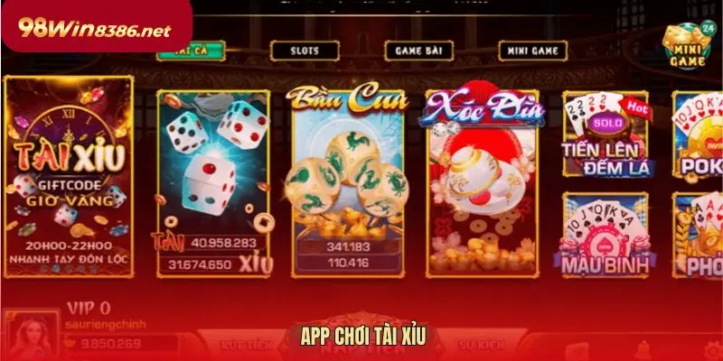 app chơi tài xỉu